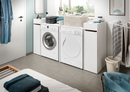 Homes & Jones Waschmaschinen-Anstellregal, weißes Regal neben Waschmaschine