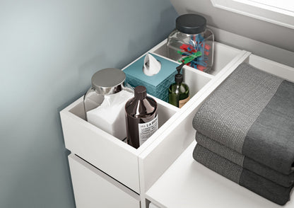 Homes & Jones Waschmaschinenschrank mit Ablage, weißer Korpus mit Regalfach