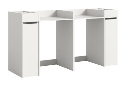 Waschmaschinenschrank-Set, weiß, mit 2 Überbauschränken und offenen Regalfächern