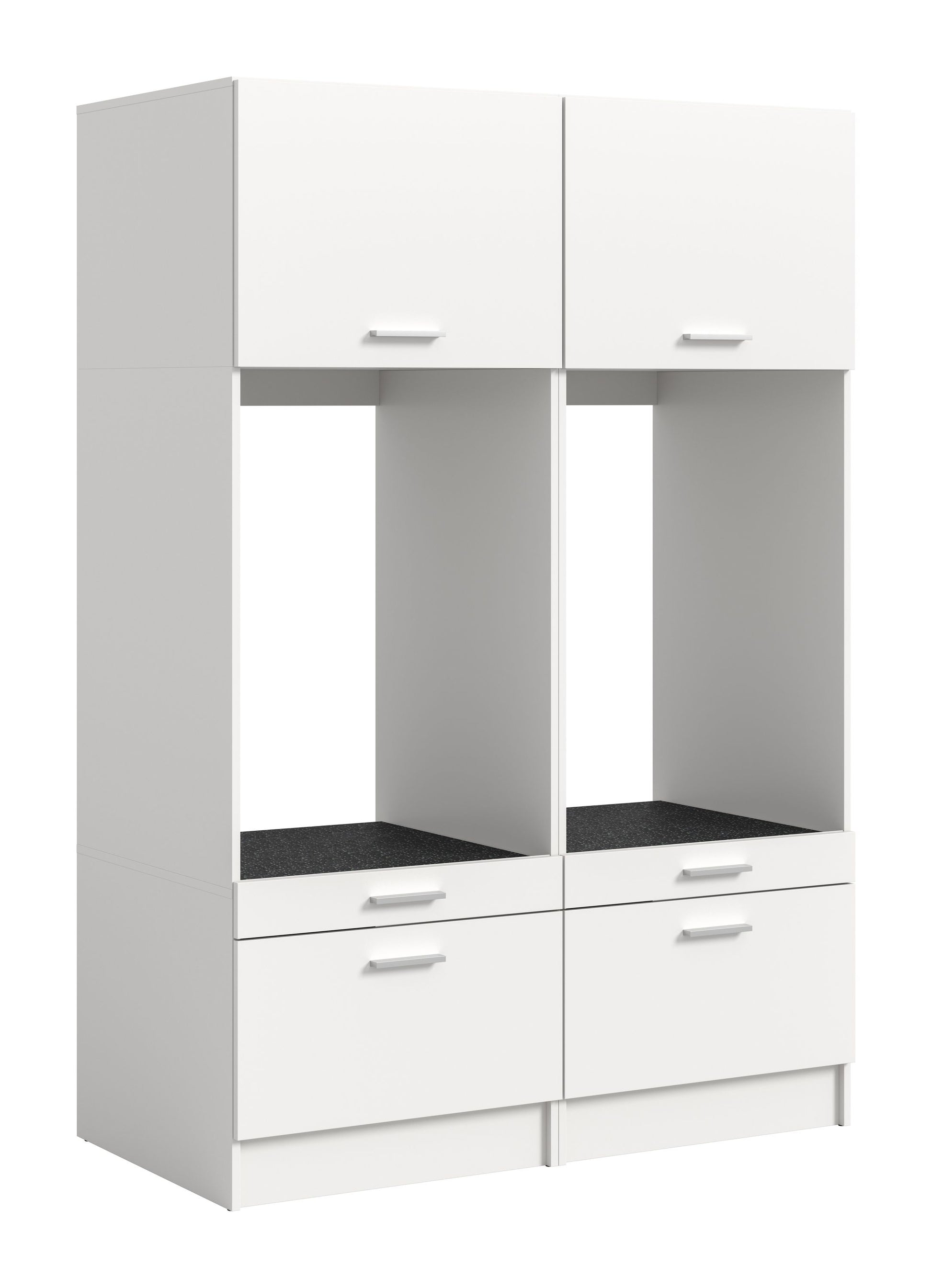 Waschmaschinenschrank-Set (2-teilig) mit Schubladen und Türen, weiß