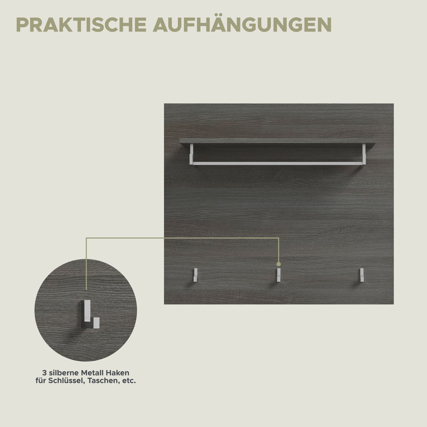 Homes & Jones Garderobenset 3 -tlg.,weiß Hochglanz Fronten, Flurmöbelset, Diele