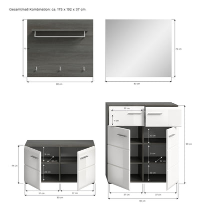 Ensemble de penderie Salsa 175 x 192 x 37 cm
