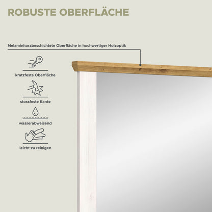 Garderobenspiegel mit melaminharzbeschichteter, kratzfester Oberfläche und wasserabweisenden Kanten