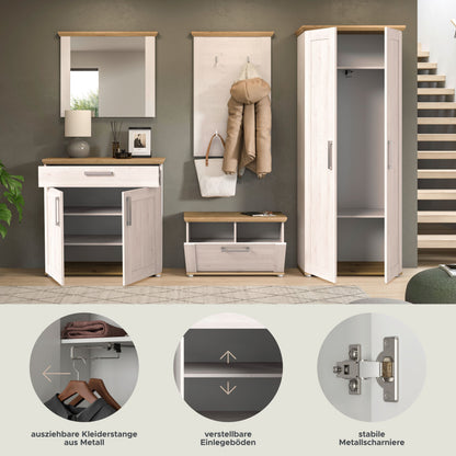 Homes & Jones Garderobe 5tlg. Set Garderobenkombination im Landhausstil