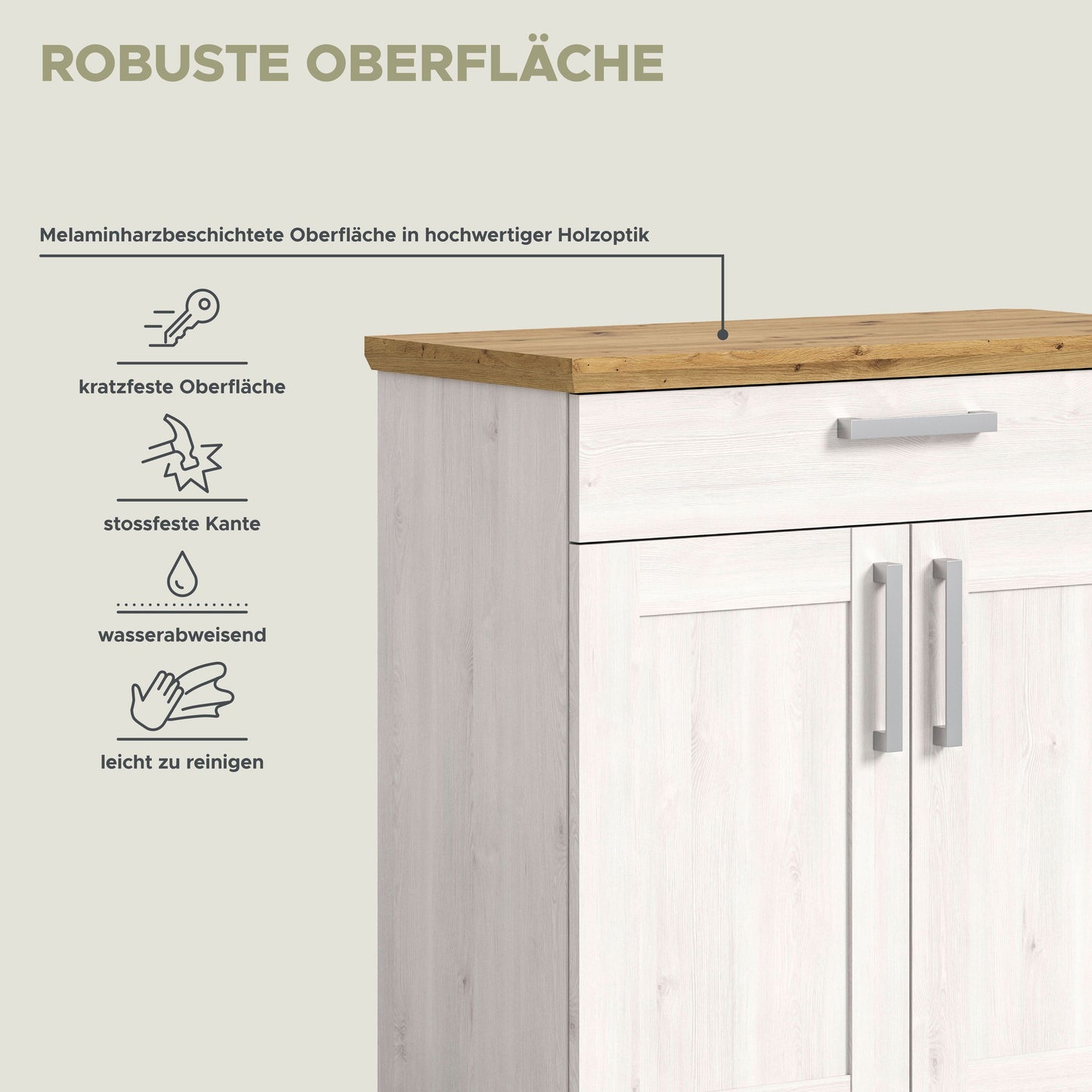 Homes & Jones Garderobe 5tlg. Set Garderobenkombination im Landhausstil