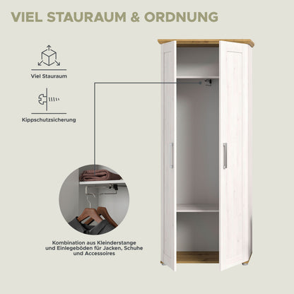 Homes & Jones Garderobe 5tlg. Set Garderobenkombination im Landhausstil