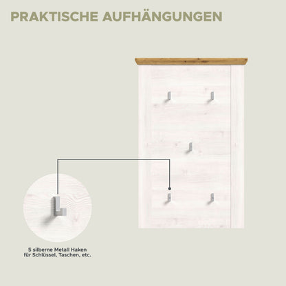 Homes & Jones Garderobe 5tlg. Set Garderobenkombination im Landhausstil