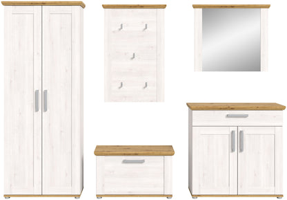 Homes & Jones Garderobe 5tlg. Set Garderobenkombination im Landhausstil