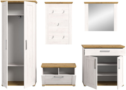Homes & Jones Garderobe 5tlg. Set Garderobenkombination im Landhausstil