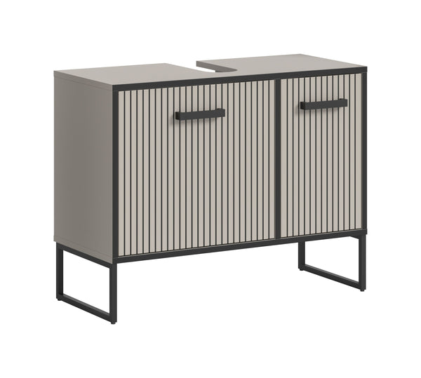 Badezimmer Bagno in Kaschmir beige Nb., ca. 80x63x36 cm auf Kufen