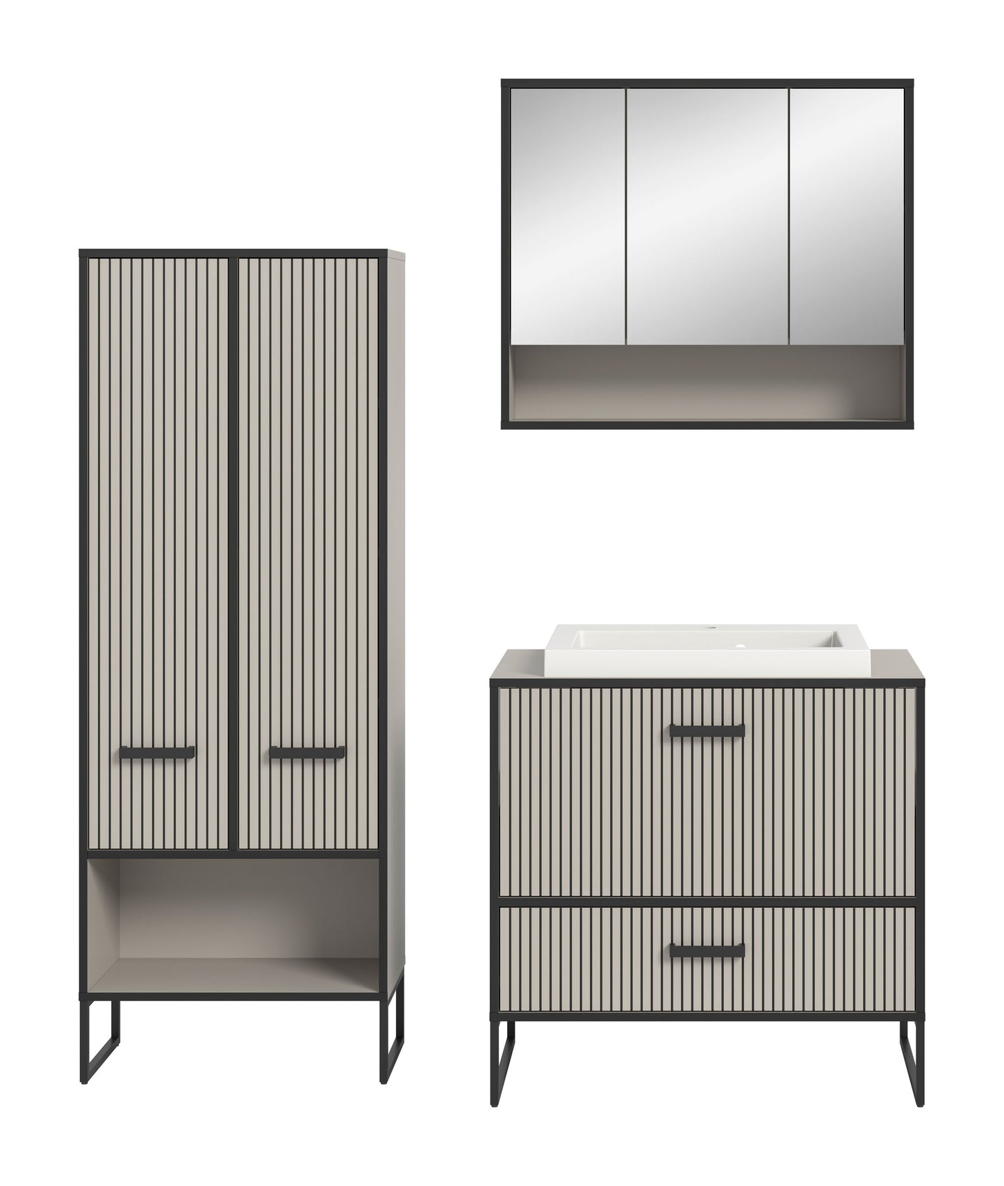 Ensemble de meubles de salle de bain Bagno 3 pièces 192 x 48 x 154 cm