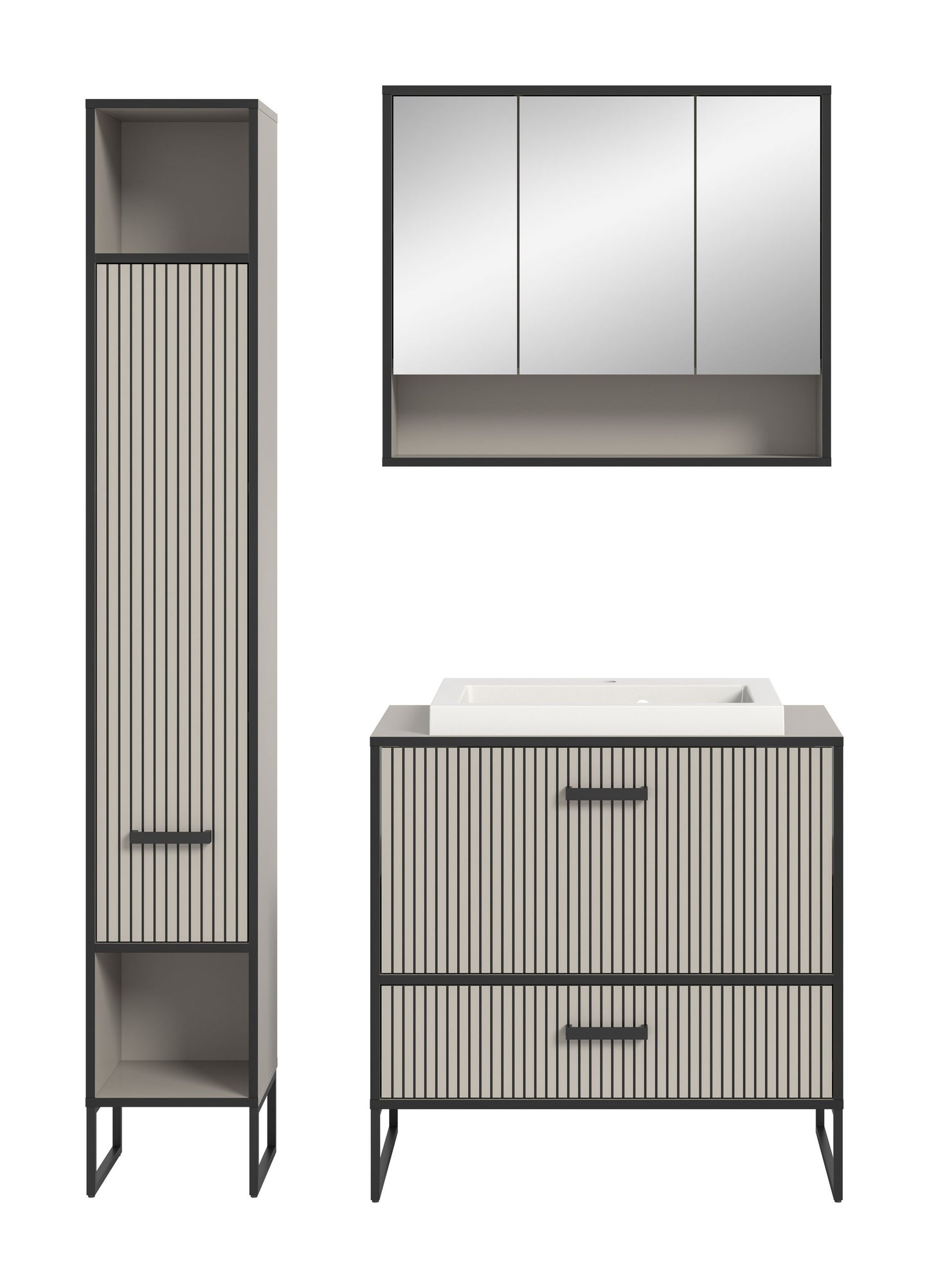 Bagno Ensemble de meubles de salle de bain 3 pièces 125 x 192 x 48 cm