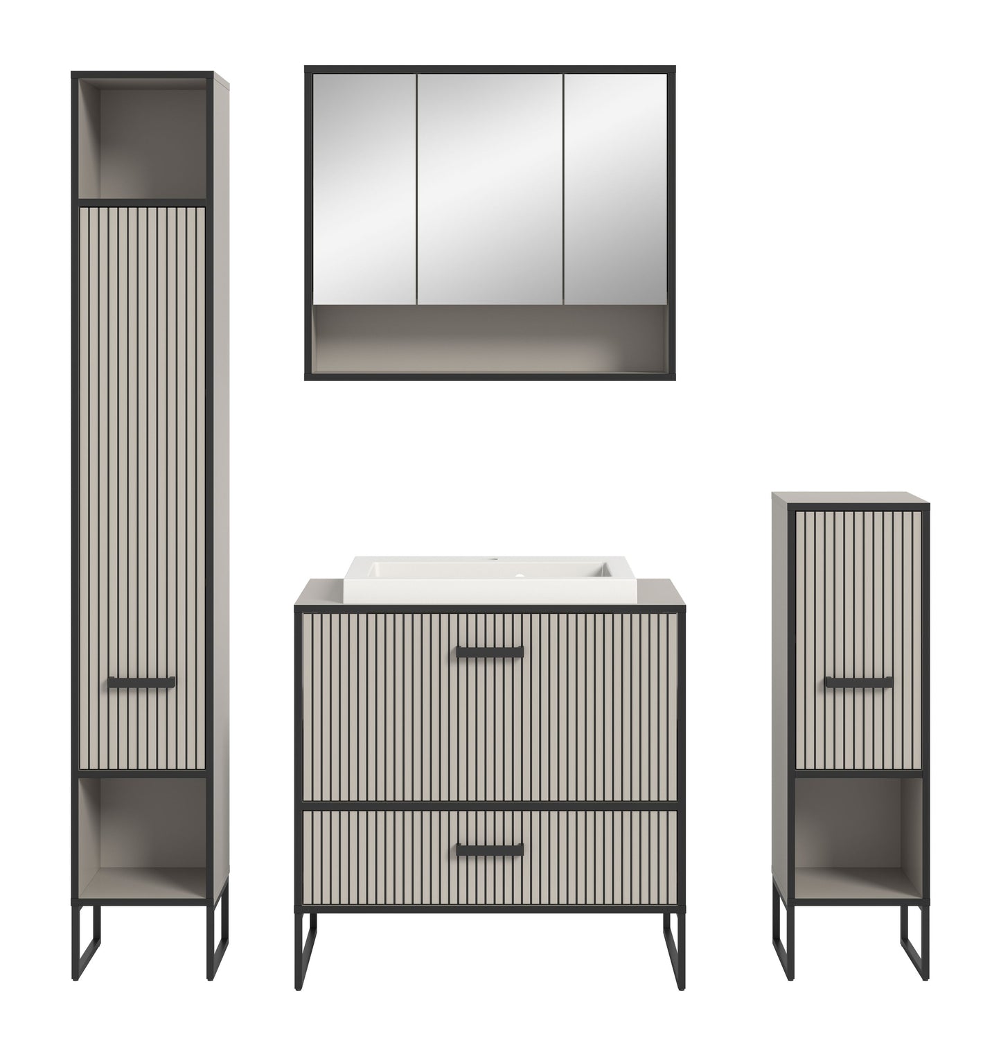 Ensemble de salle de bain Bagno 4 pièces 170 x 192 x 48 cm