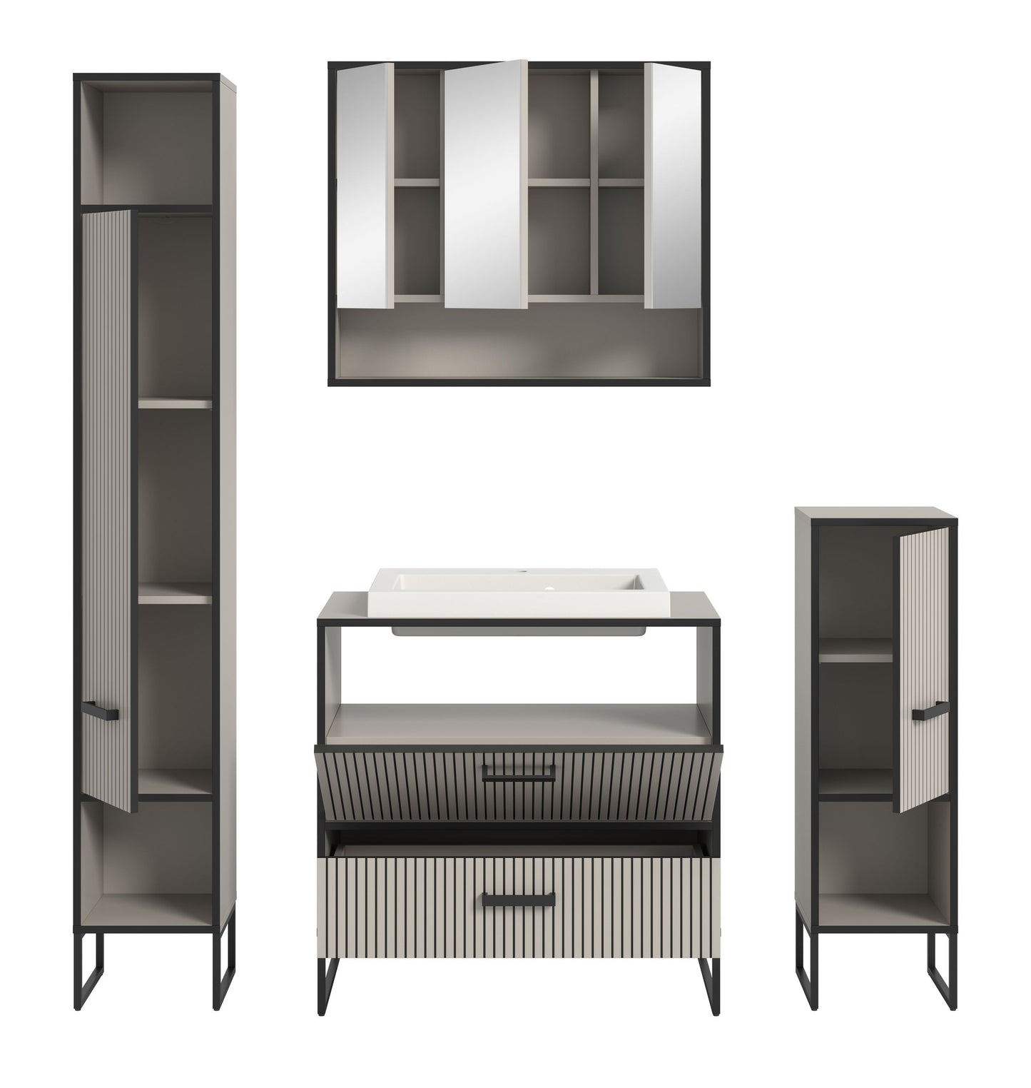 Ensemble de salle de bain Bagno 4 pièces 170 x 192 x 48 cm