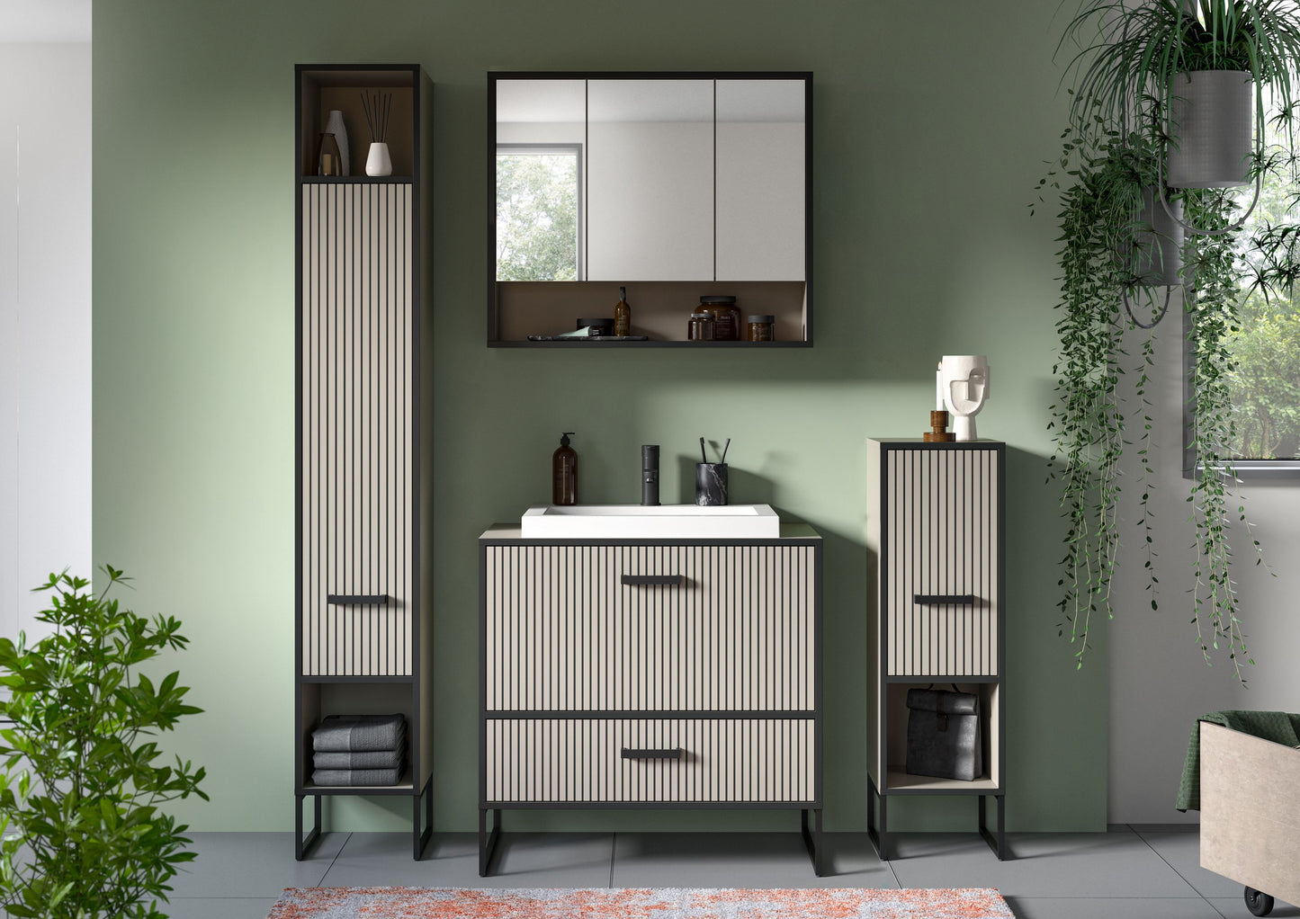 Ensemble de salle de bain Bagno 4 pièces 170 x 192 x 48 cm