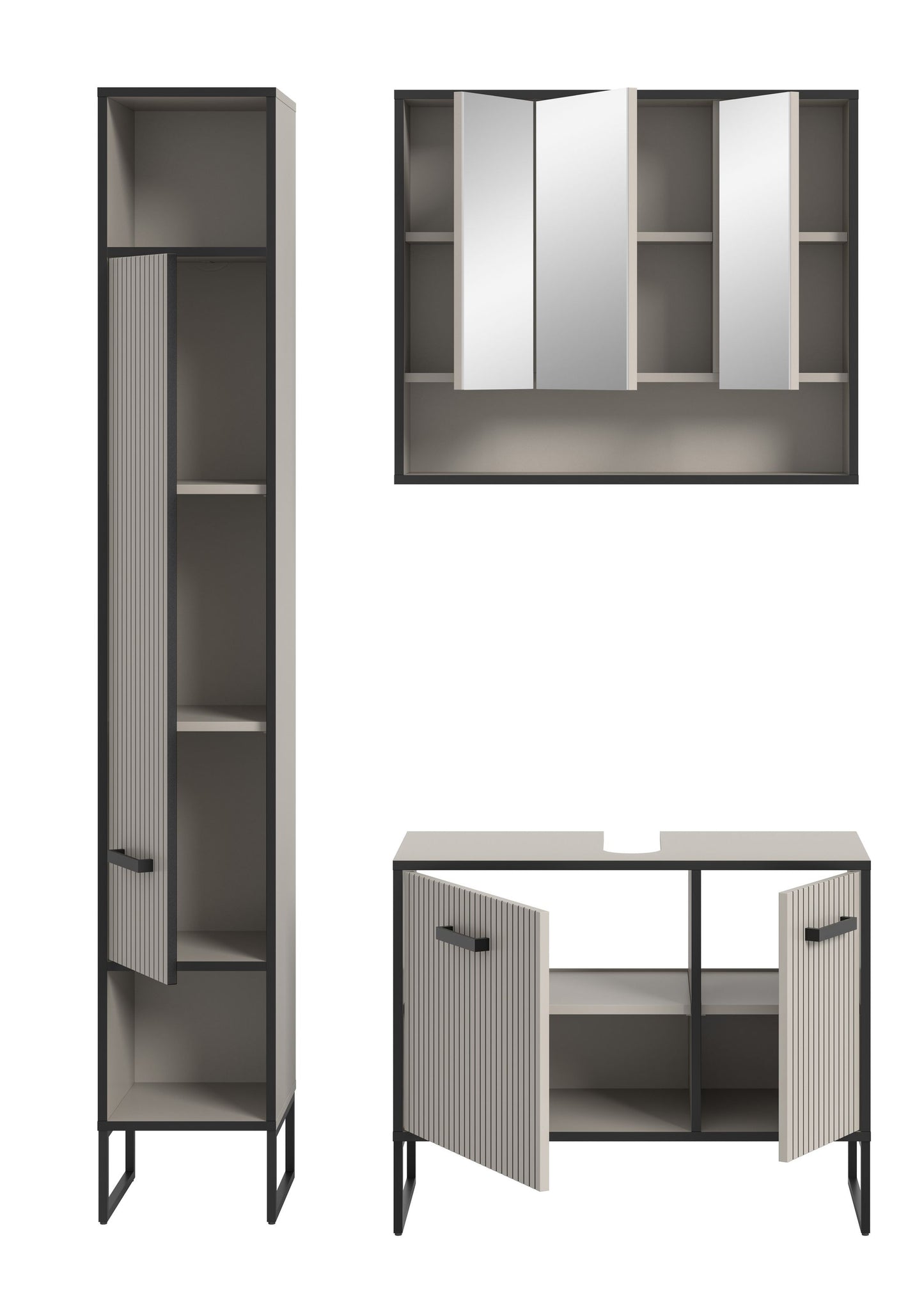 Ensemble de salle de bain Bagno 3 pièces 125 x 192 x 36 cm