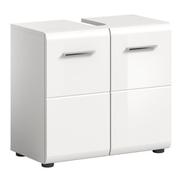 Waschbeckenunterschrank Ice 60x54x32 cm in weiß Hochglanz Tiefziehfront Korpus weiß