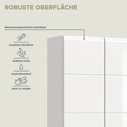 Homes & Jones Badezimmerhochschrank breit mit weißen Fronten und Einlegefächern