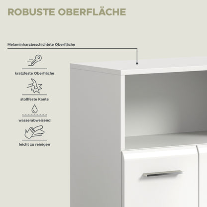 Weißer Badschrank mit robuster, glatter Oberfläche