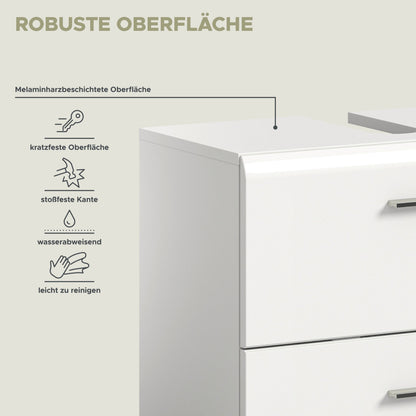 Badmöbel-Set mit robuster, pflegeleichter melaminharzbeschichteter Oberfläche