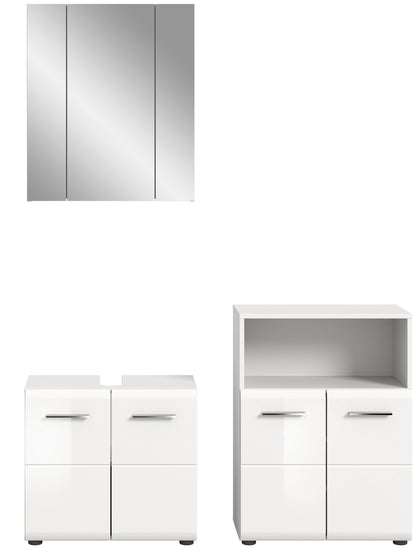 Badezimmer-Unterschränke mit Schubladen und Türen, weiß