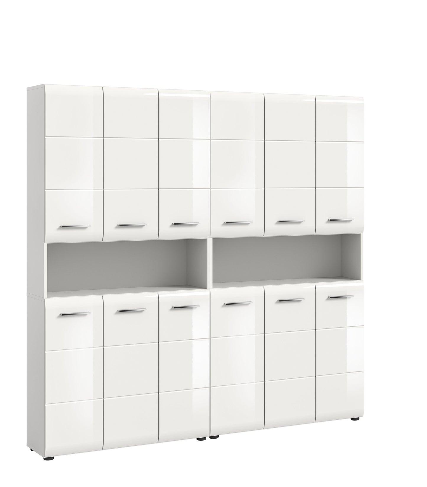 Badmöbelset von Homes & Jones, 2-tlg., weißes Frontdesign mit Schubfächern und Türen