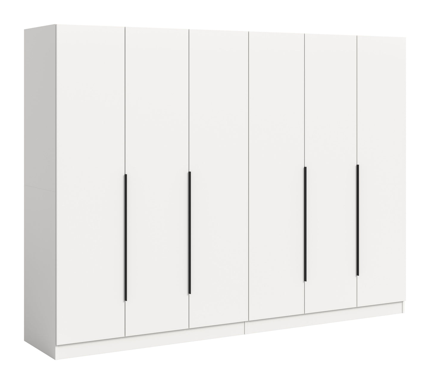Homes & Jones Kleiderschrank, 2-tlg., weißer Frontschrank mit sechs schmalen Griffen