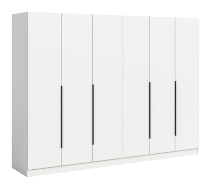Homes & Jones Kleiderschrank, 2-tlg., weißer Frontschrank mit sechs schmalen Griffen