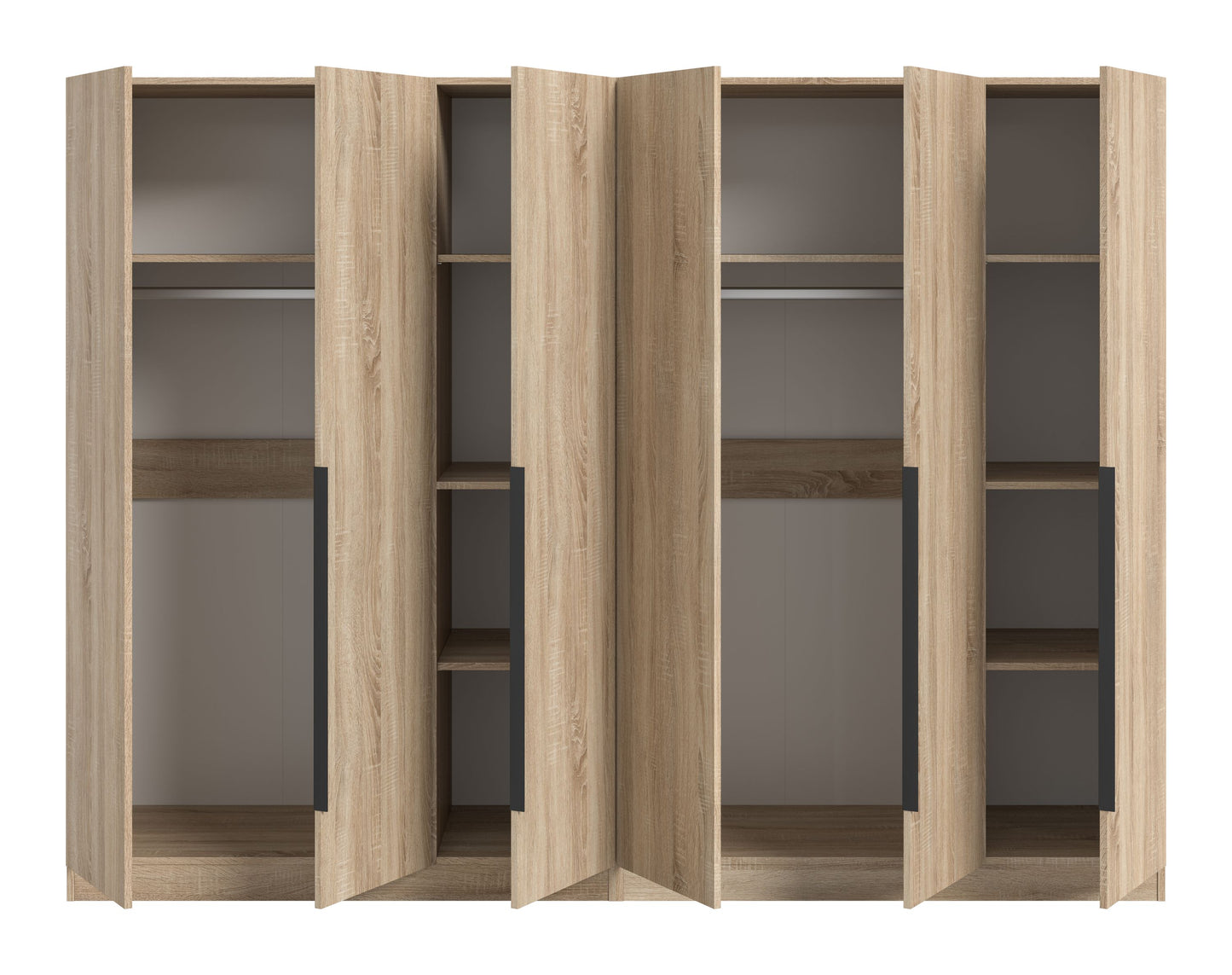 Homes & Jones Kleiderschrank 2-tlg. in Holzoptik, innen mit Regalböden und Fächern