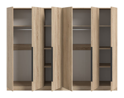 Homes & Jones Kleiderschrank 2-tlg. in Holzoptik, innen mit Regalböden und Fächern