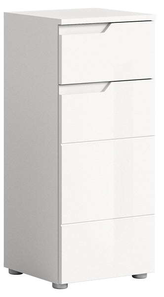 Armoire debout SOLERO (l/H/P : env. 38/87/34 cm) en blanc/blanc brillant