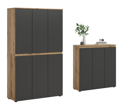Armoire universelle SCARPA (L/H/P : env. 235/175/37 cm) en vert fumée/vert fumée