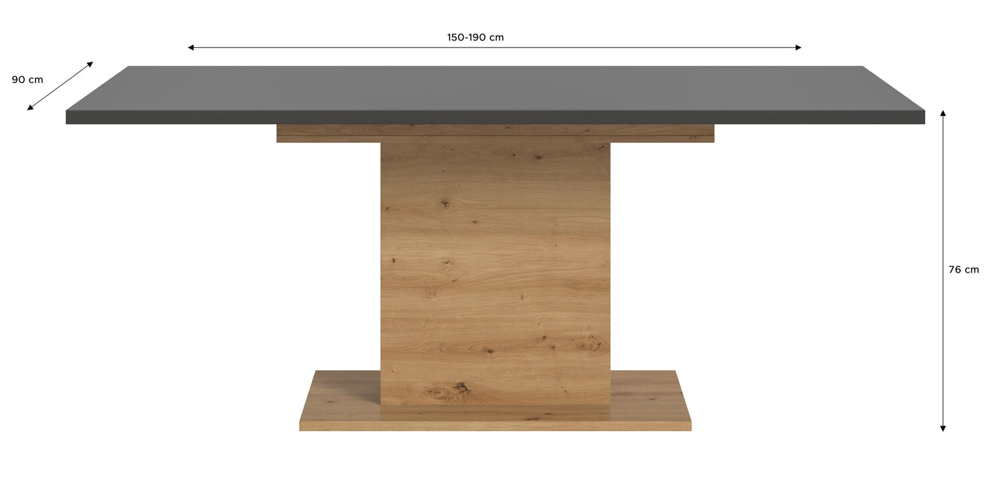 Homes & Jones Esstisch 150x76x90 cm, Esszimmertisch-Tisch mit Säulen Gestell