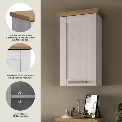 Wall cabinet VERONA (W/H/D: approx. 39/71/34 cm) in Sibiu Larch reproduction/Sibiu Larch reproduction