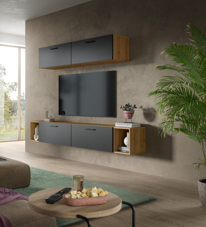 Homes & Jones Wohnwand 2-tlg. TV Möbel Modular Lowboard, Wohnzimmerschrank