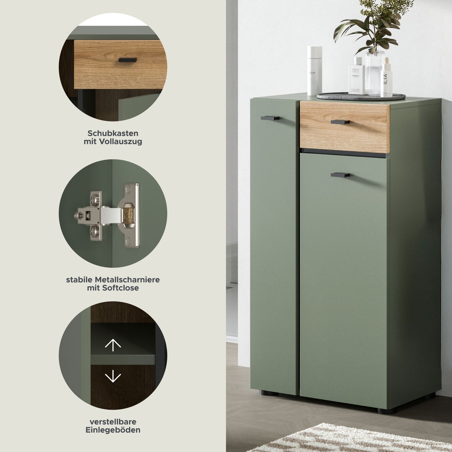 Homes & Jones Badkommode, Badhighboard- Badezimmerschrank, Badmöbel