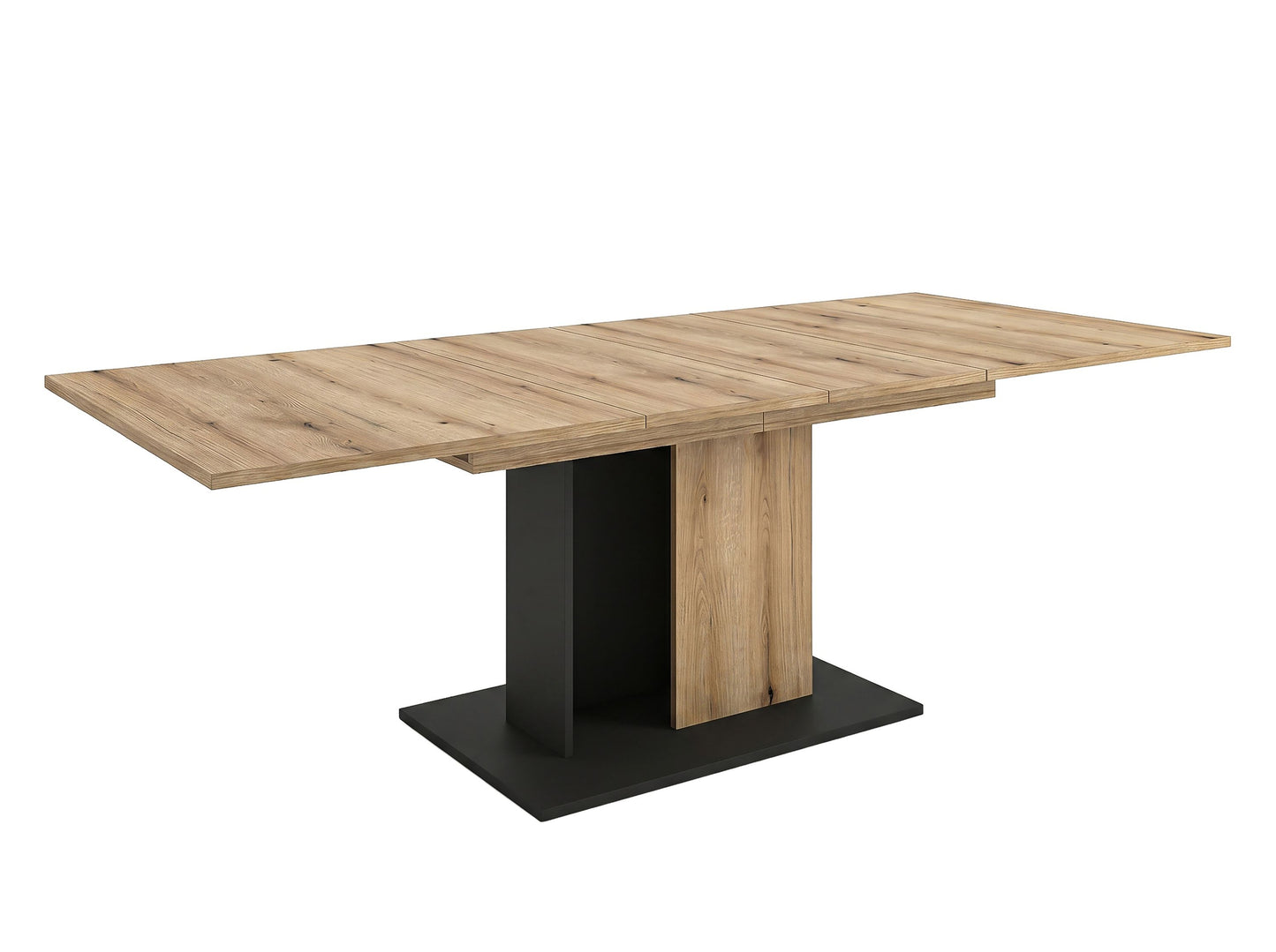 Molina Esstisch  (B/H/T: 150x76x90 cm) in Evoke Oak Nachbildung und Basalt grau