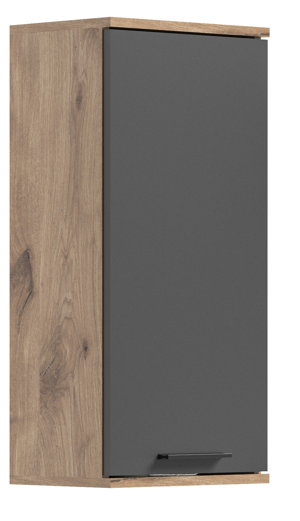 Meuble haut MASON (l/H/P : env. 37/77/24 cm) en imitation chêne Nox/gris basalte