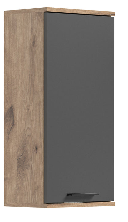 Meuble haut MASON (l/H/P : env. 37/77/24 cm) en imitation chêne Nox/gris basalte