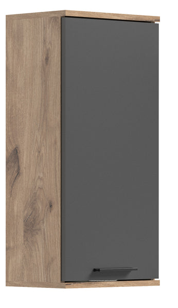 Hängeschrank MASON (B/H/T: ca. 37/77/24 cm) in Nox Oak Nachbildung/Basalt grau