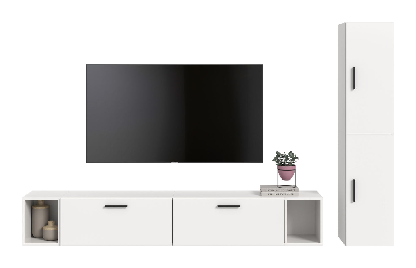 Homes & Jones Wohnwand 2-tlg. TV Möbel Modular Lowboard, Wohnzimmerschrank