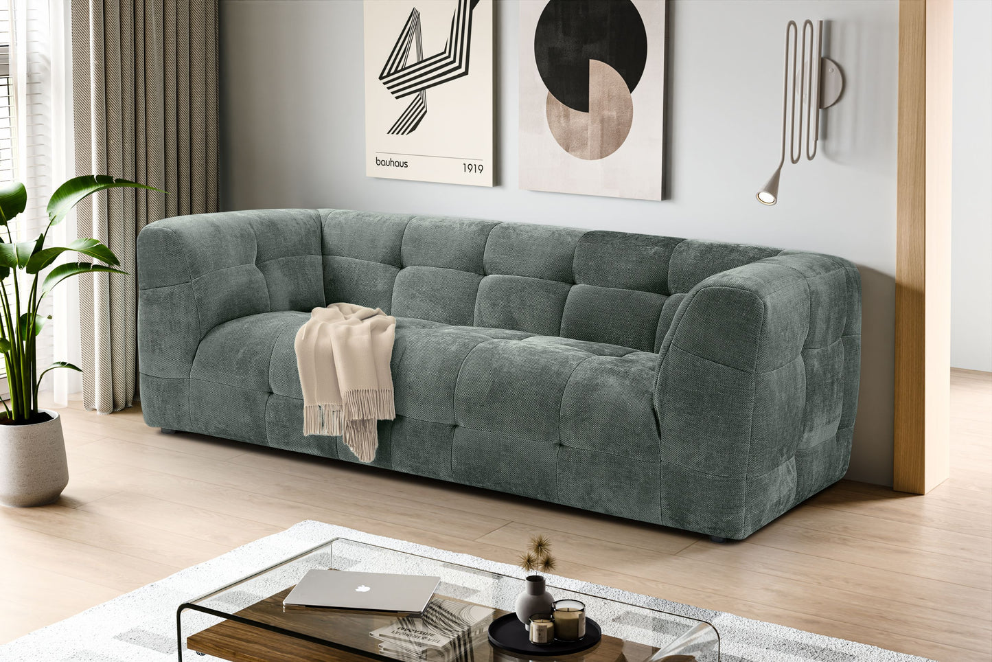Homes & Jones Sofa 2,5-Sitzer Modernes Polstersofa m. Stoffbezug in Flachgewebe