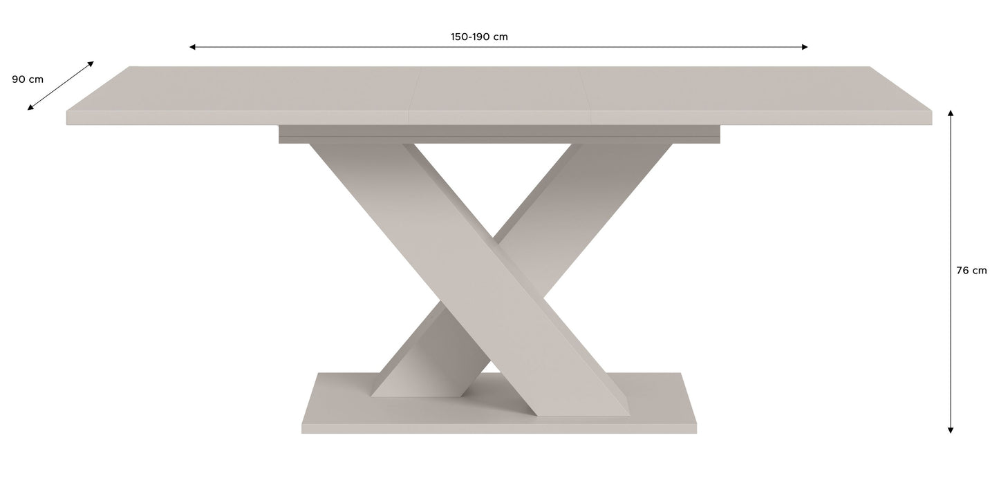 Table de salle à manger MOTION (L/H/P : env. 150/76/90 cm) en blanc/cachemire