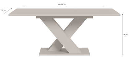 Table de salle à manger MOTION (L/H/P : env. 150/76/90 cm) en blanc/cachemire