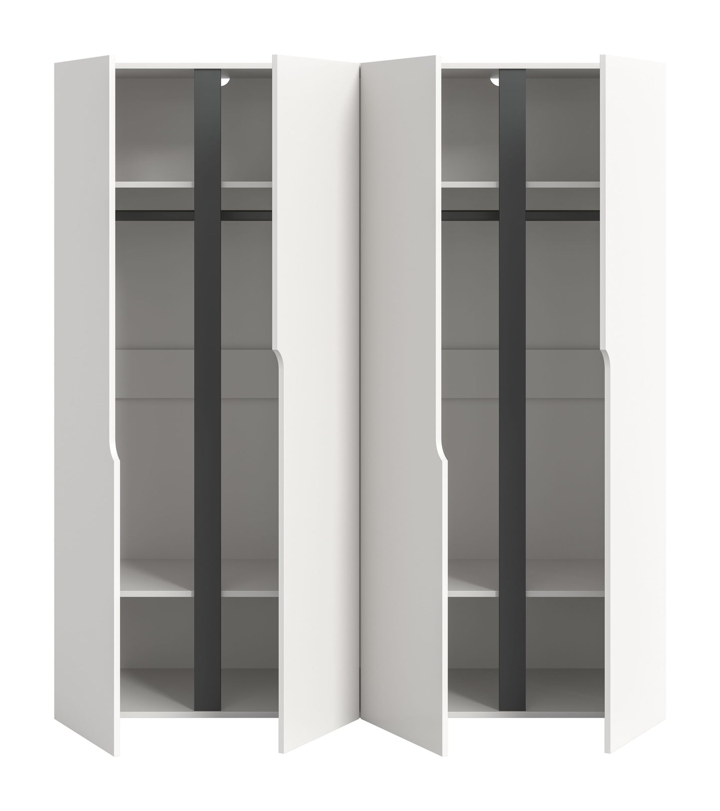 Wardrobe combination ANGA (W/H/D: approx. 160/180/51 cm) in anthracite/Artisan oak replica