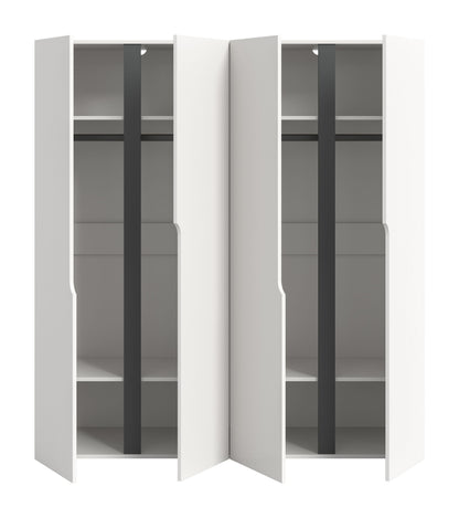 Wardrobe combination ANGA (W/H/D: approx. 160/180/51 cm) in anthracite/Artisan oak replica