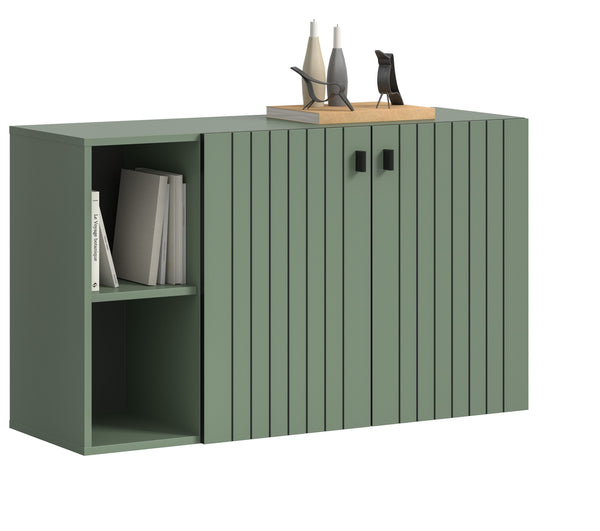 Meuble à chaussures STATION (L/H/P : env. 106/63/37 cm) en vert fumé/vert fumé