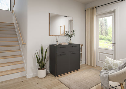 Ensemble vestiaire BUENO (L/H/P : env. 95/189/37 cm) en gris basalte/gris basalte