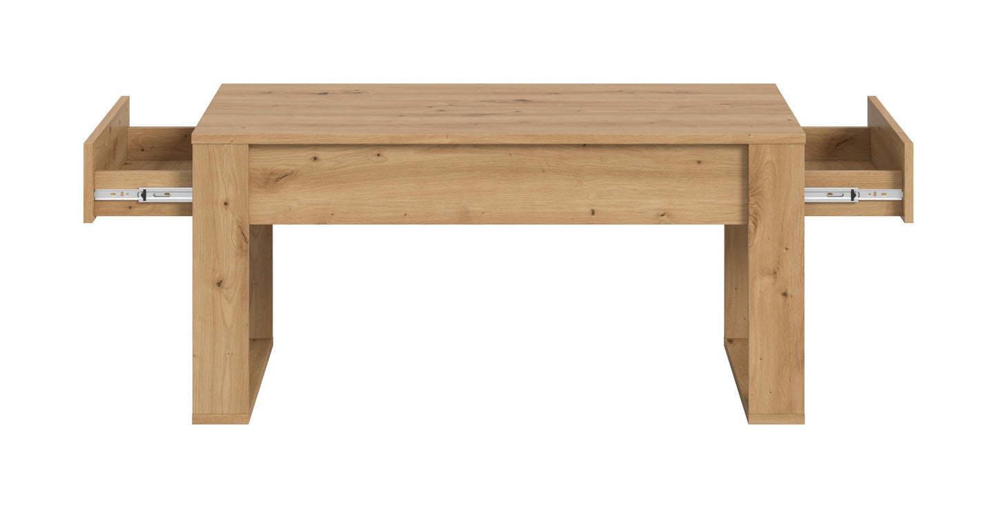 Table basse MALMÖ (L/H/P : env. 110/52/60 cm) en imitation Chêne Artisan/imitation Chêne Artisan