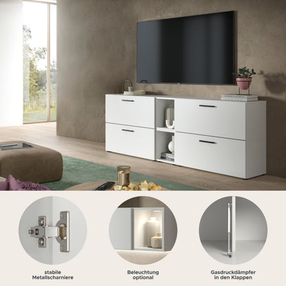 Homes & Jones Wohnwand 2-tlg. TV Möbel Modular Lowboard, Wohnzimmerschrank